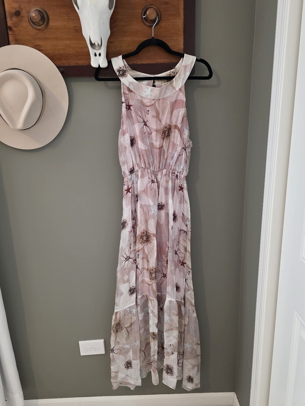 Le Ragazze Silk Blend Floral Dress Cottage Wedding Twee Coquette Girl
